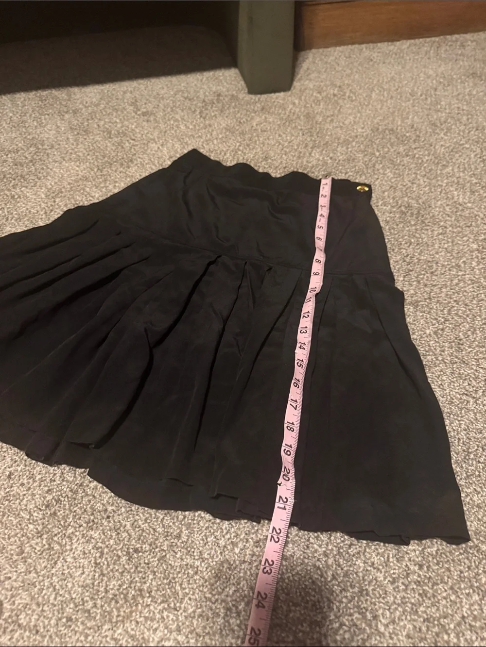 Vintage 80s Chanel Black Silk Pleated Women's Skirt